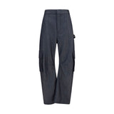 Pantalon cargo Balenciaga en laine bleue Oves Aries