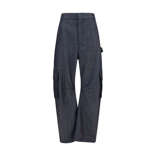 Pantalon cargo Balenciaga en laine bleue Oves Aries