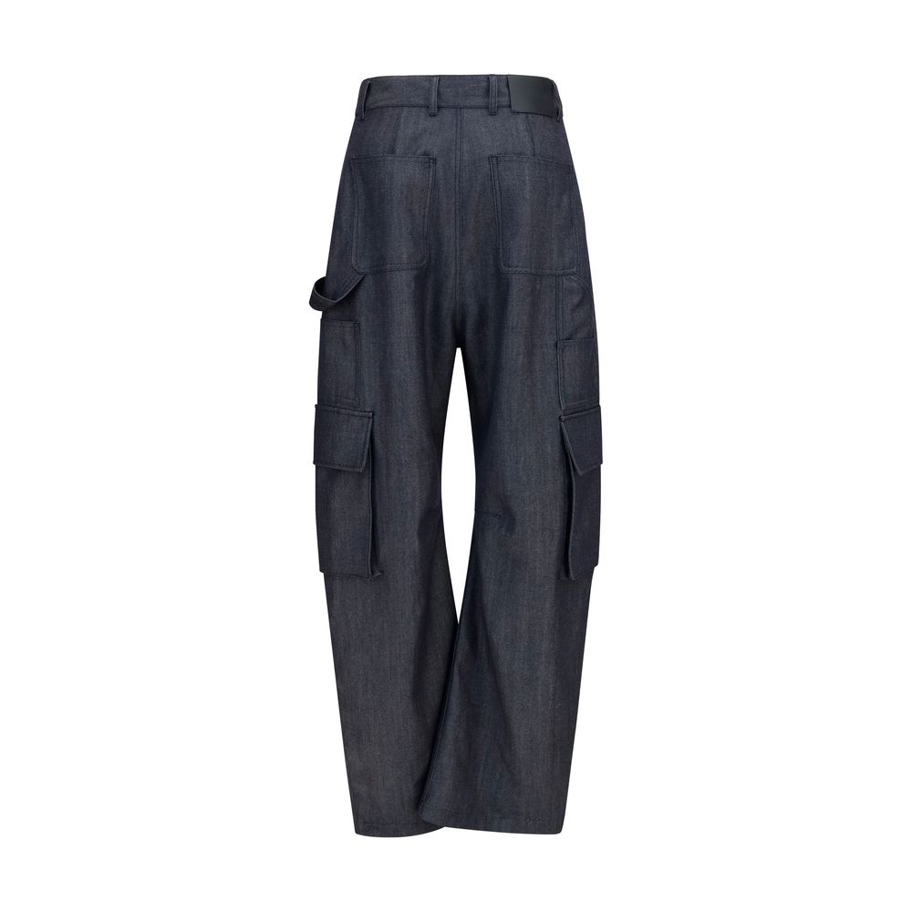 Pantalon cargo Balenciaga en laine bleue Oves Aries