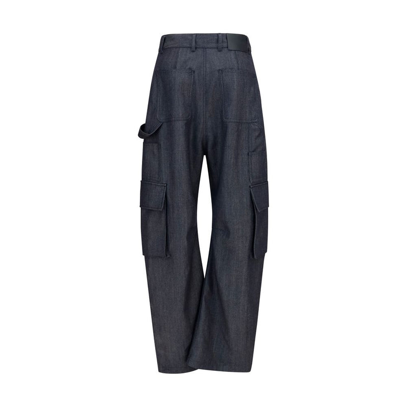 Pantalon cargo Balenciaga en laine bleue Oves Aries