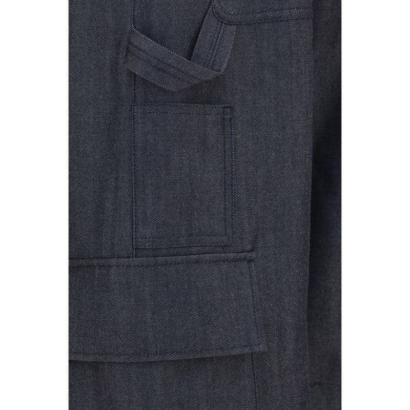 Pantalon cargo Balenciaga en laine bleue Oves Aries
