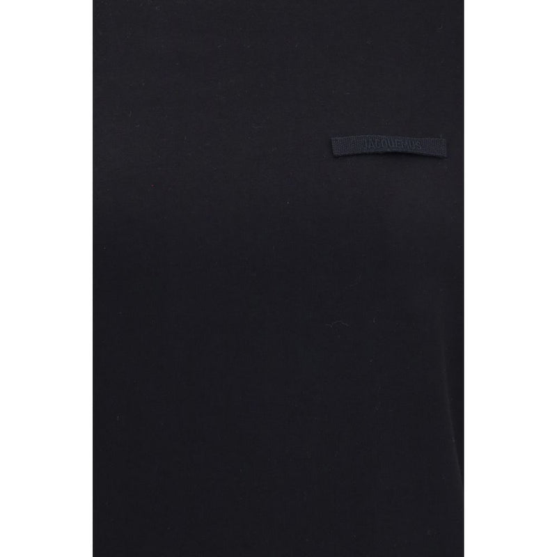 Jacquemus Black Cotton T-Shirt - Slim Fit with Monogram Patch