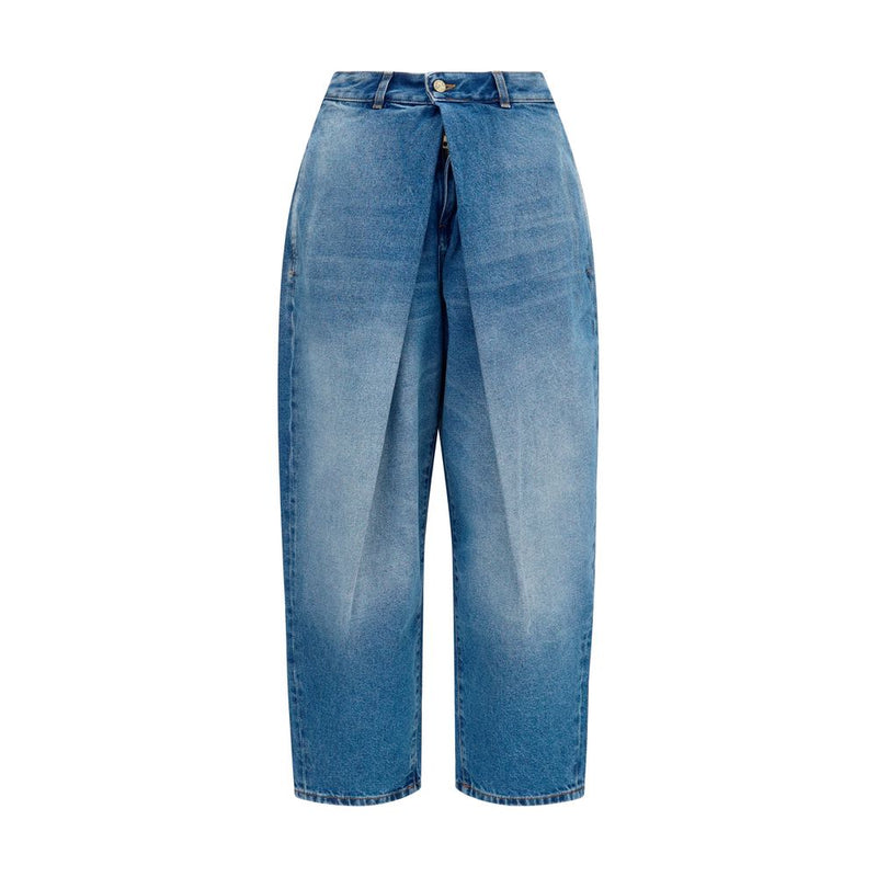 Balmain Blue Cotton Relaxed Fit Jeans - AW26 Collection