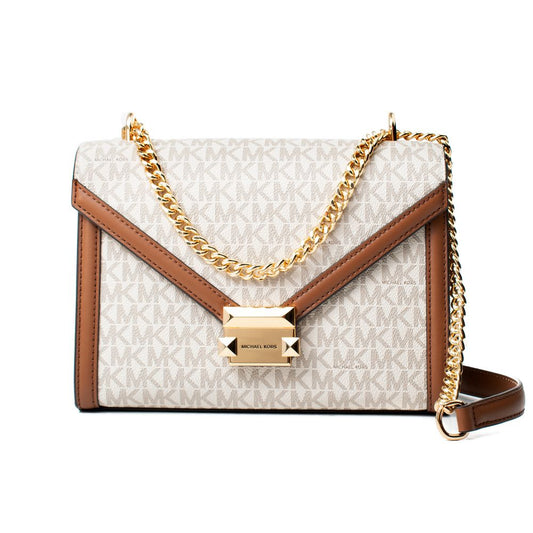 Michael Kors Beige Canvas Whitney Shoulder Bag - Chic & Functional