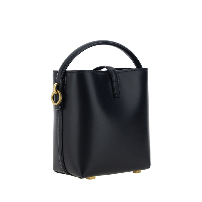 Sac bandoulière Saint Laurent Bos Taurus en cuir de veau noir