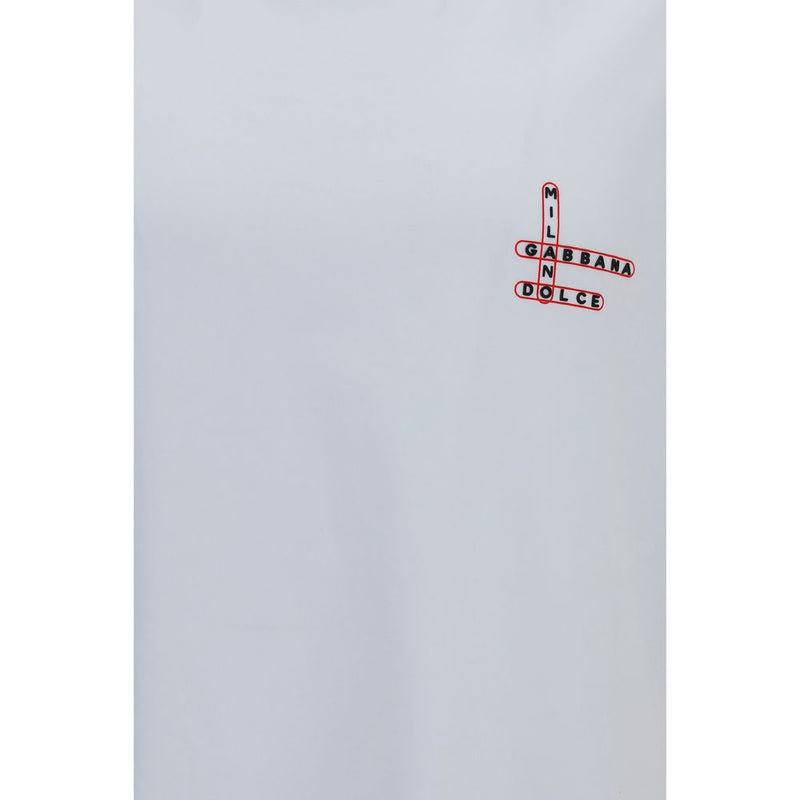 Dolce & Gabbana White Cotton T-Shirt with Back Print