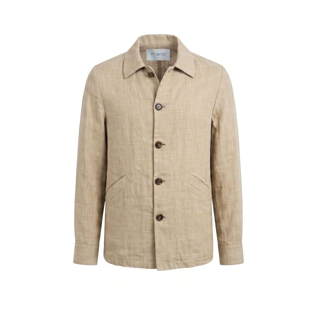 Malo Beige Linen Jacket for Men - Timeless Elegance
