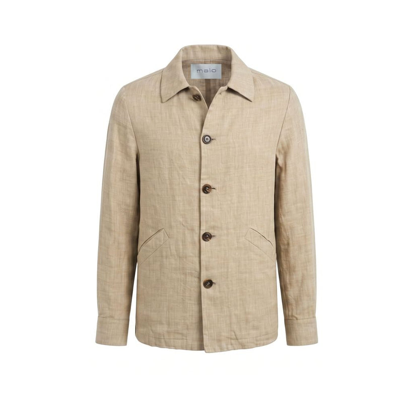 Malo Beige Linen Jacket for Men - Timeless Elegance