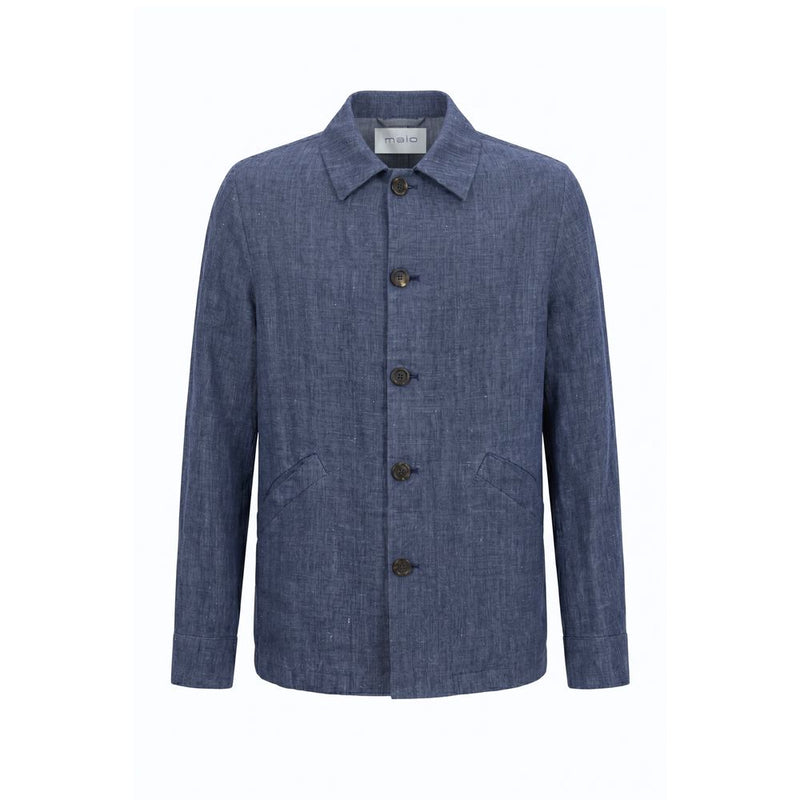 Malo Blue Linen Men's Jacket - Stylish and Comfortable