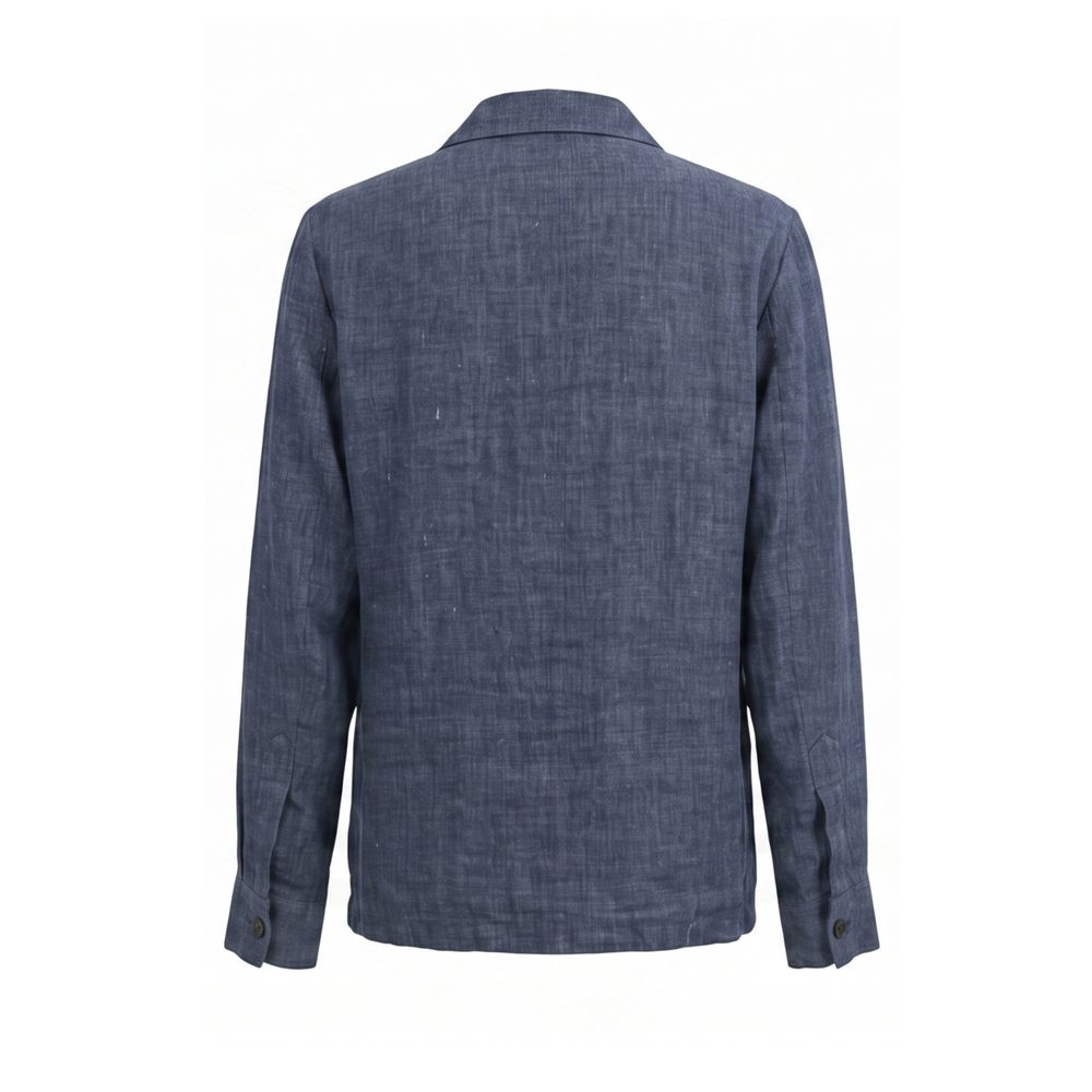 Malo Blue Linen Men's Jacket - Sophisticated Style