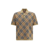 Polo Shirt en Coton Beige Burberry pour Homme
