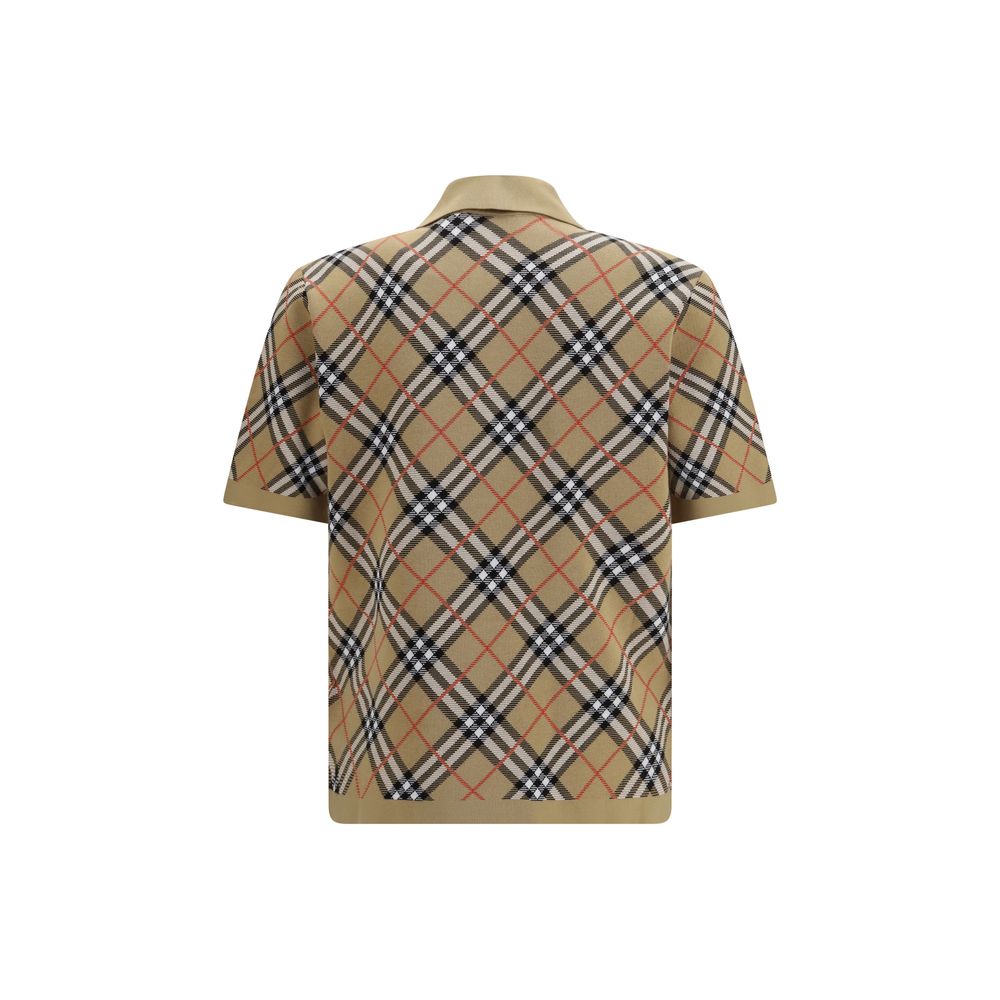 Polo Shirt en Coton Beige Burberry pour Homme