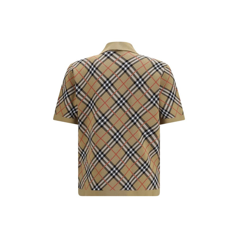 Polo Shirt en Coton Beige Burberry pour Homme