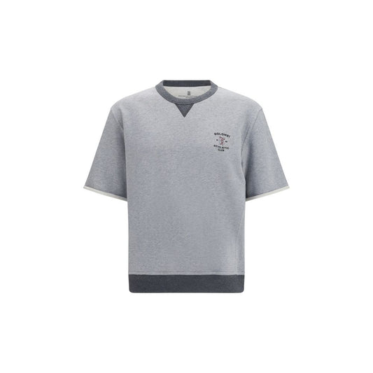 Brunello Cucinelli Gray Cotton Sportswear T-Shirt for Men