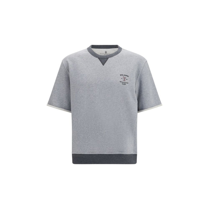 Brunello Cucinelli Gray Cotton Sportswear T-Shirt for Men