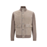 Brunello Cucinelli Beige Calf Leather Bos Taurus Full-Length Jacket