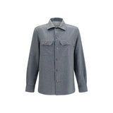 Brunello Cucinelli Gray Wool Oves Aries Shirt