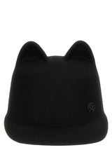 Casquette en fourrure de lapin noire Maison Michel