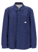 Gucci Blue Cotton Biker Jacket