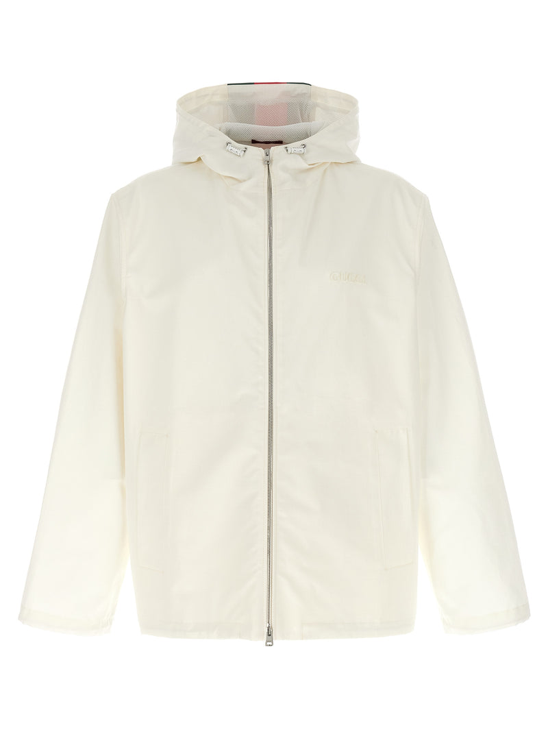 Gucci White Cotton Shell Jacket - Stylish & Functional