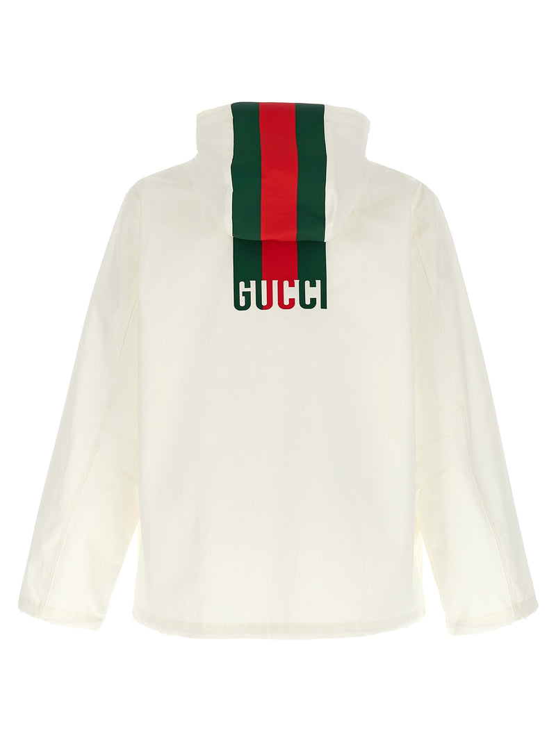 Gucci White Cotton Shell Jacket - Stylish & Functional