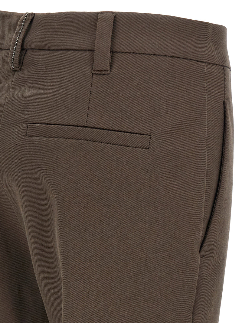 Brunello Cucinelli Brown Cotton Casual Pants for Women