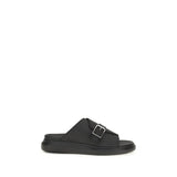 Alexander McQueen Black Calf Leather Bos Taurus Platform Sandals