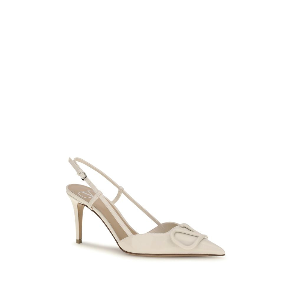 Valentino Garavani Beige Calf Leather Bos Taurus High Heel Pumps