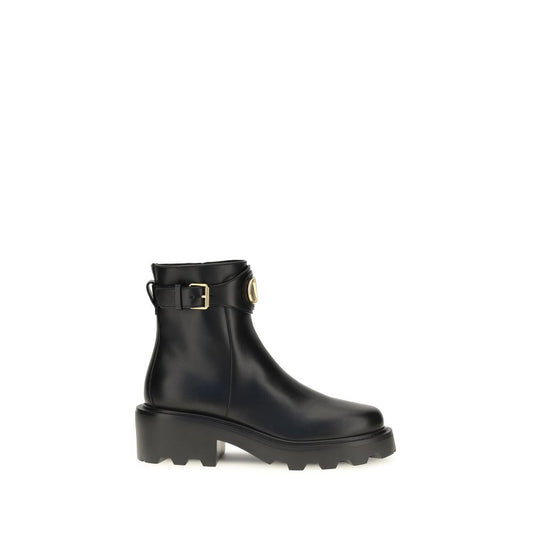 Bottines Valentino Garavani Bos Taurus en cuir de veau noir