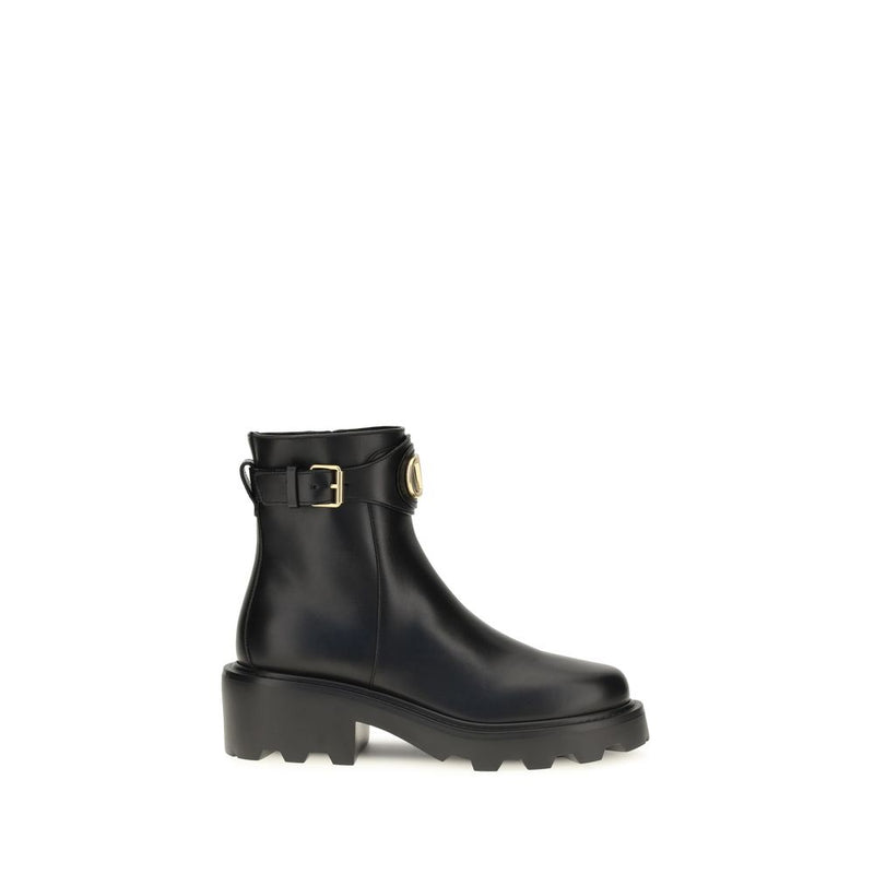 Bottines Valentino Garavani Bos Taurus en cuir de veau noir