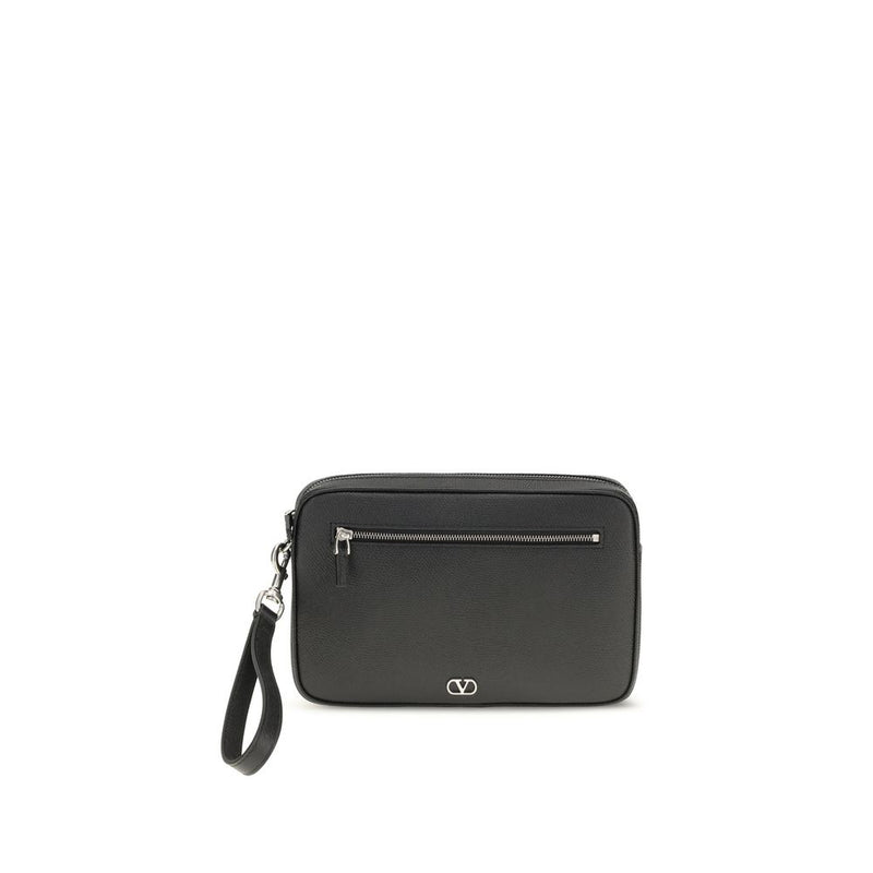 Sac à main Valentino Garavani en cuir de veau noir Bos Taurus
