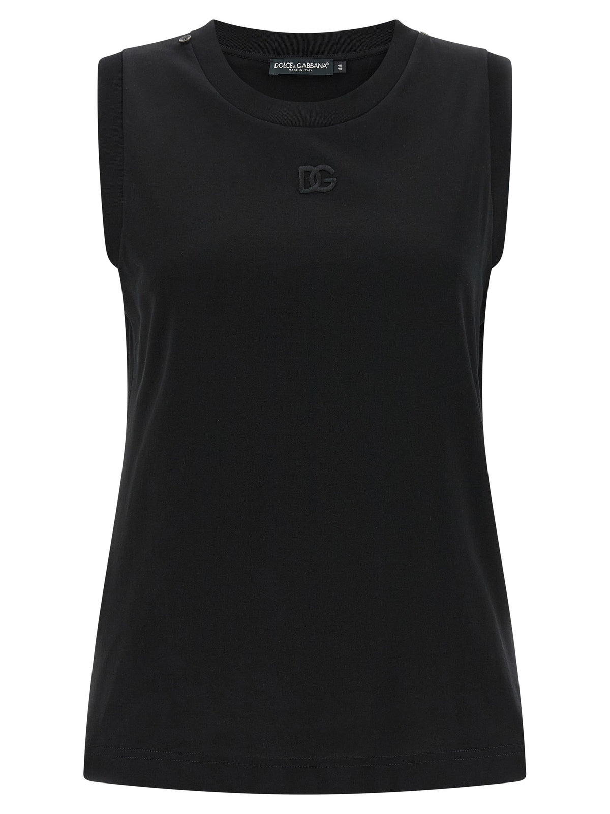 T-shirt sans manches en coton noir Dolce & Gabbana