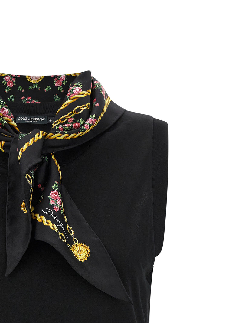 T-shirt sans manches en coton noir Dolce & Gabbana