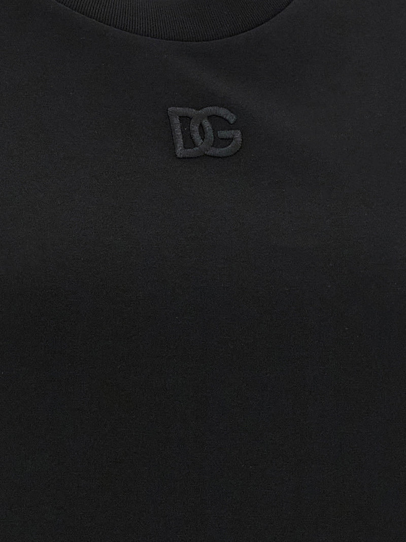 T-shirt sans manches en coton noir Dolce & Gabbana