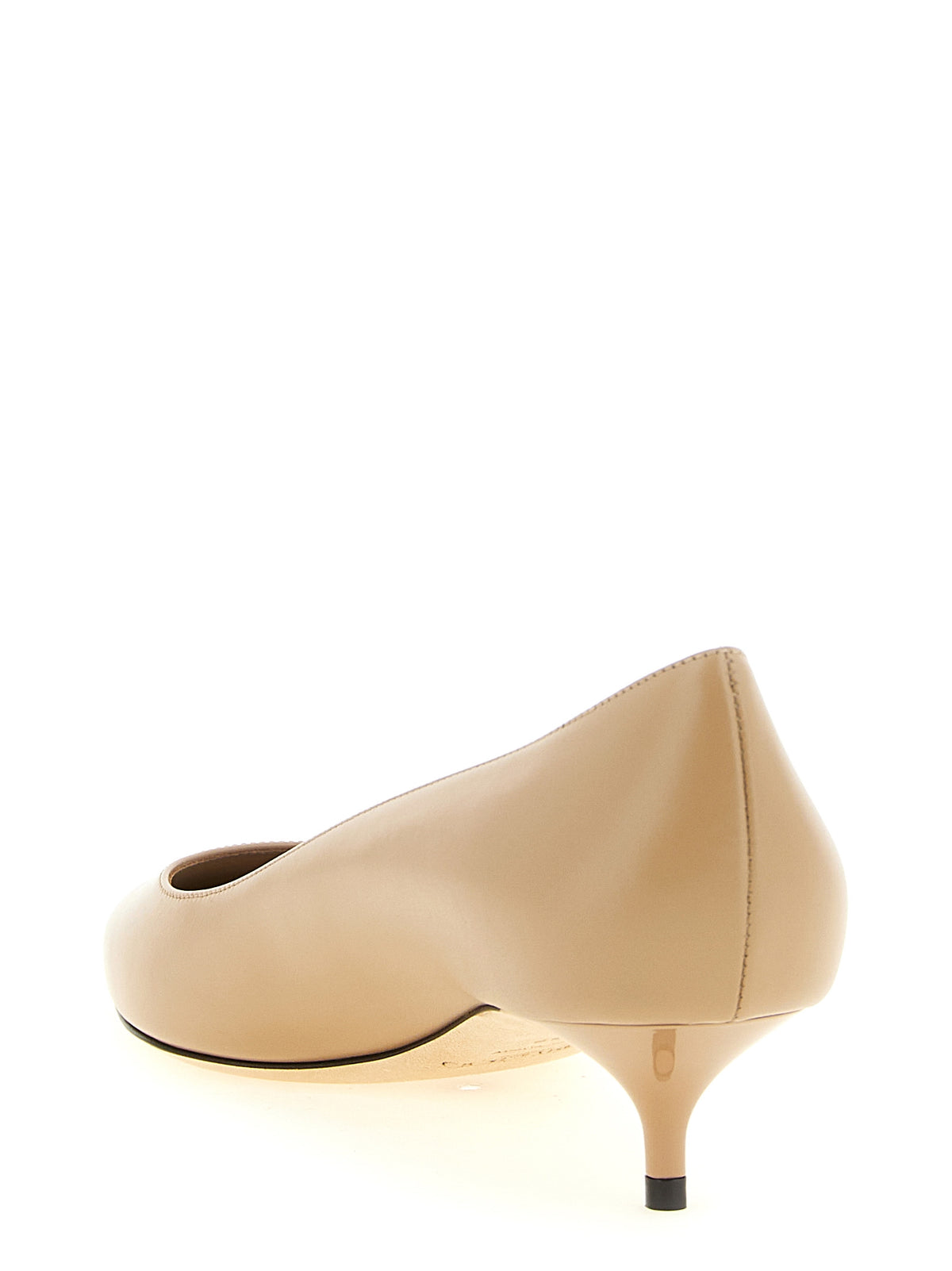 Jimmy Choo Amelia Beige Leather Mid Heel Pumps