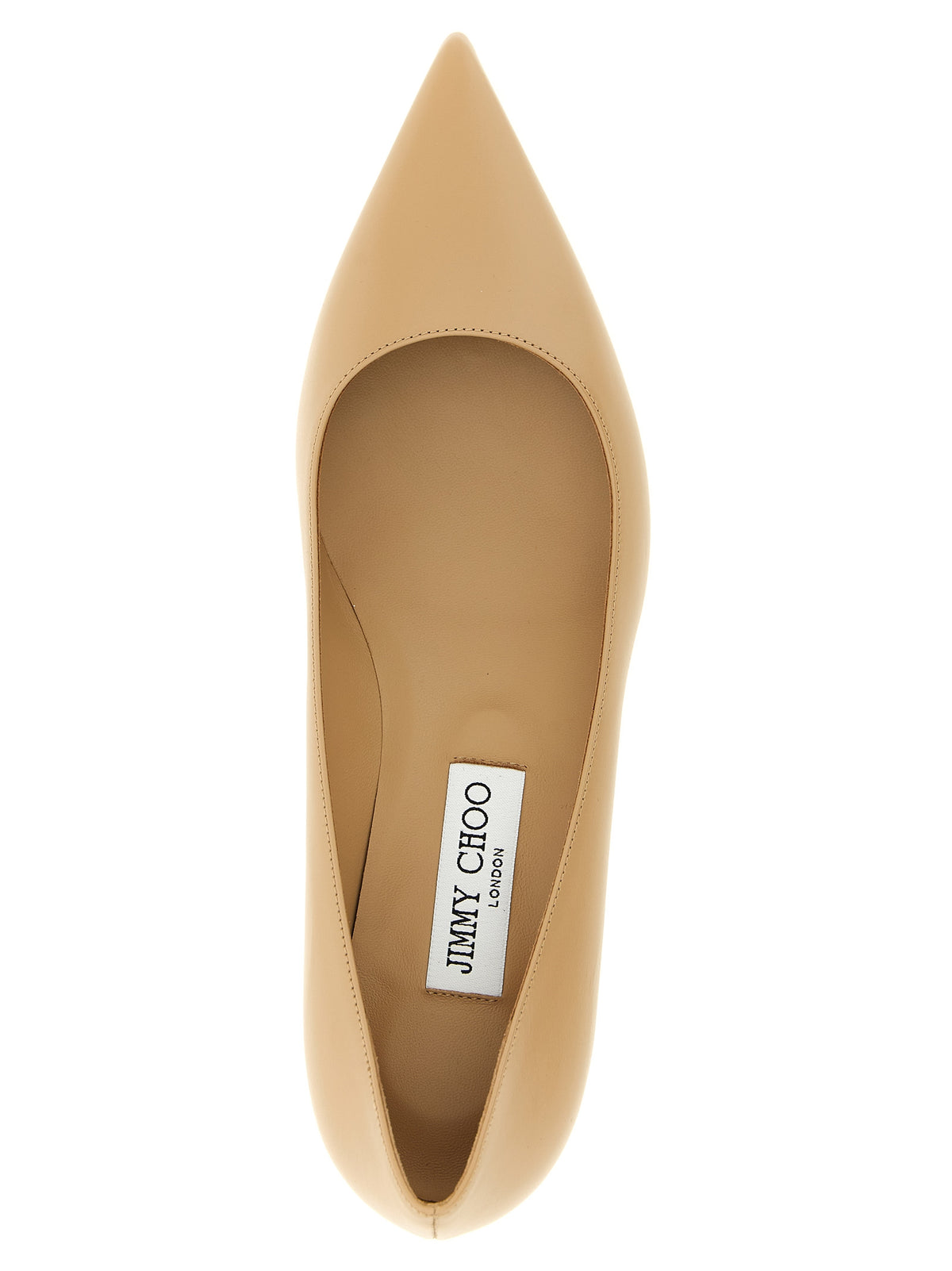 Jimmy Choo Amelia Beige Leather Mid Heel Pumps