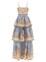 Zimmermann Daylight Blue Cotton Long Dress