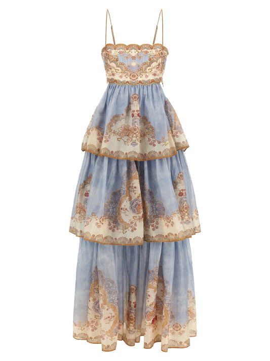 Zimmermann Daylight Blue Cotton Long Dress