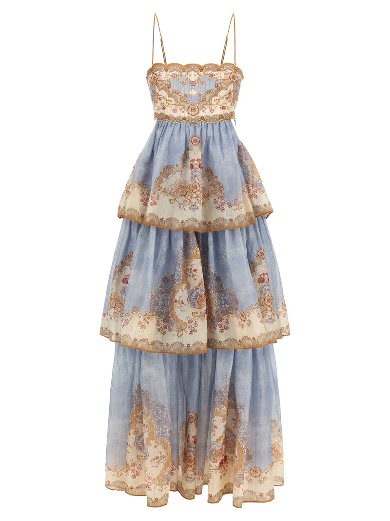 Zimmermann Daylight Blue Cotton Long Dress