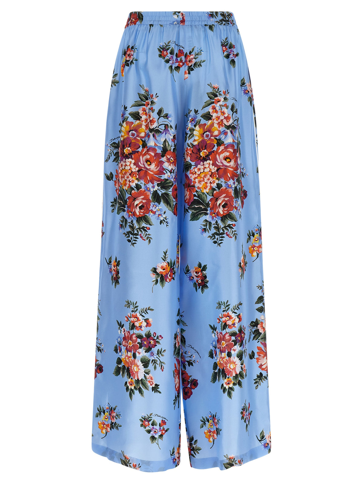 Pantalon décontracté en soie bleue Dolce & Gabbana