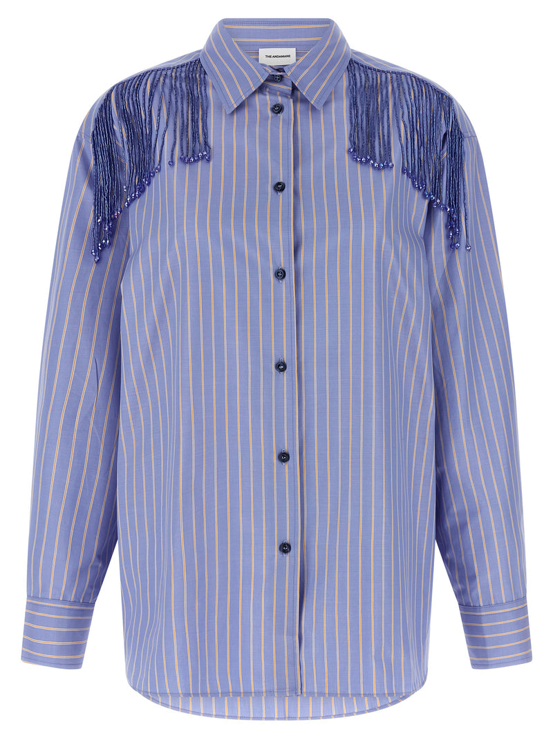 Le chemisier en coton bleu Andamane