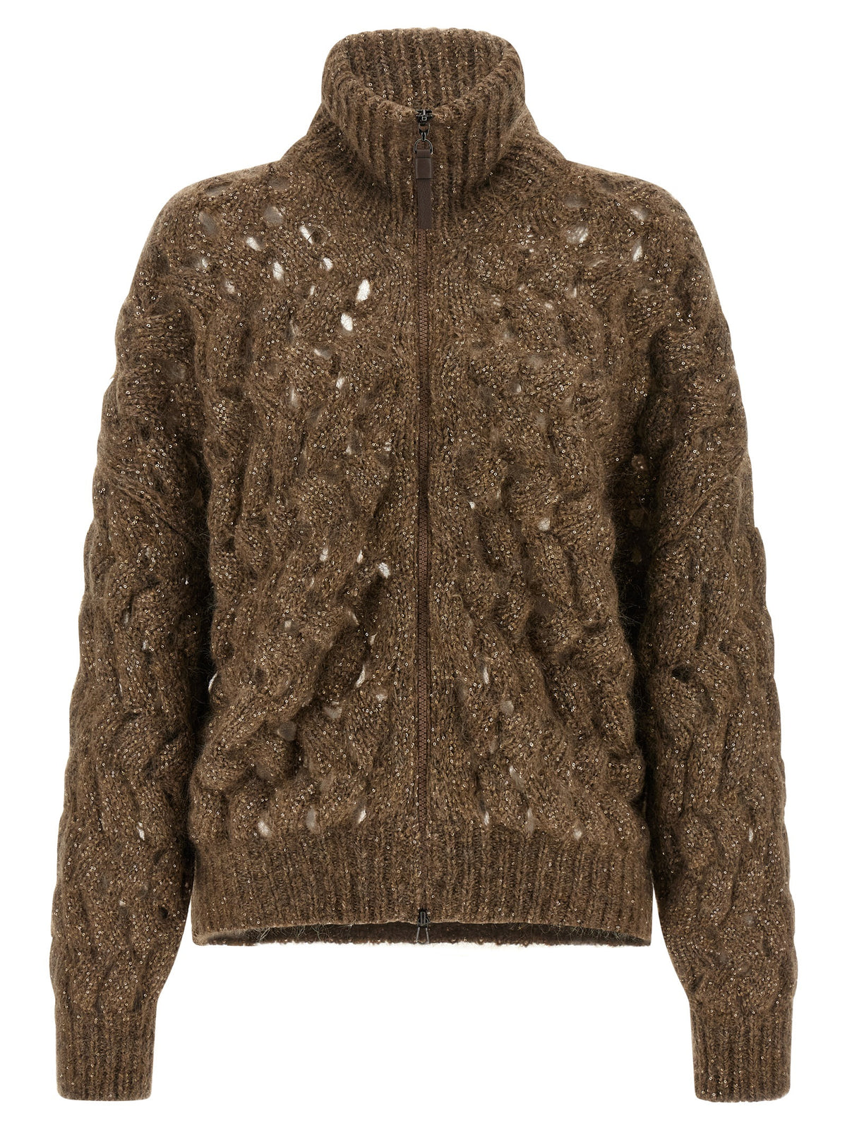 Brunello Cucinelli Brown Wool Cardigan