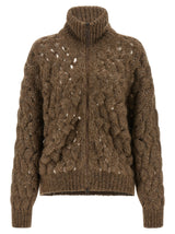 Brunello Cucinelli Brown Wool Cardigan