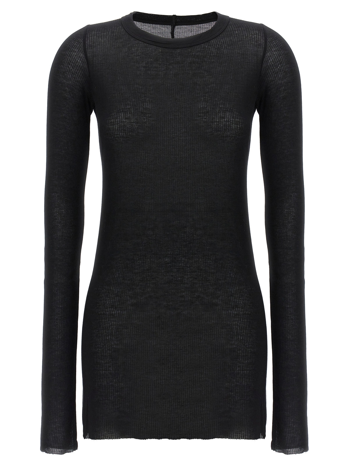 T-shirt Rick Owens noir en viscose à manches longues