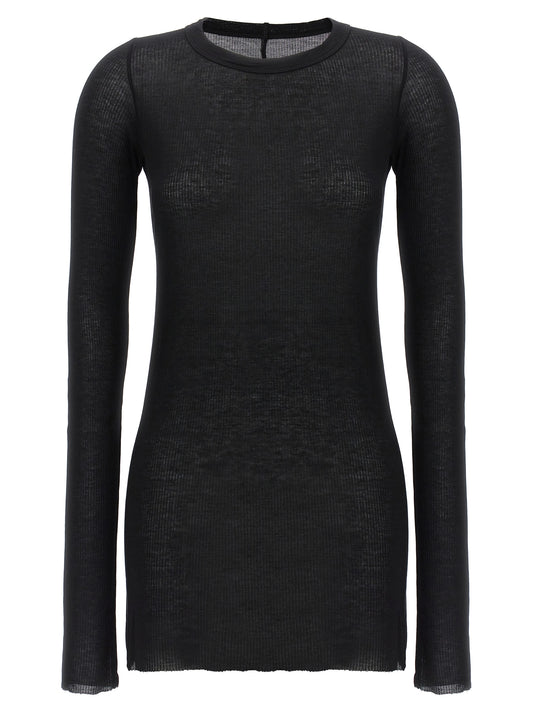 T-shirt Rick Owens noir en viscose à manches longues