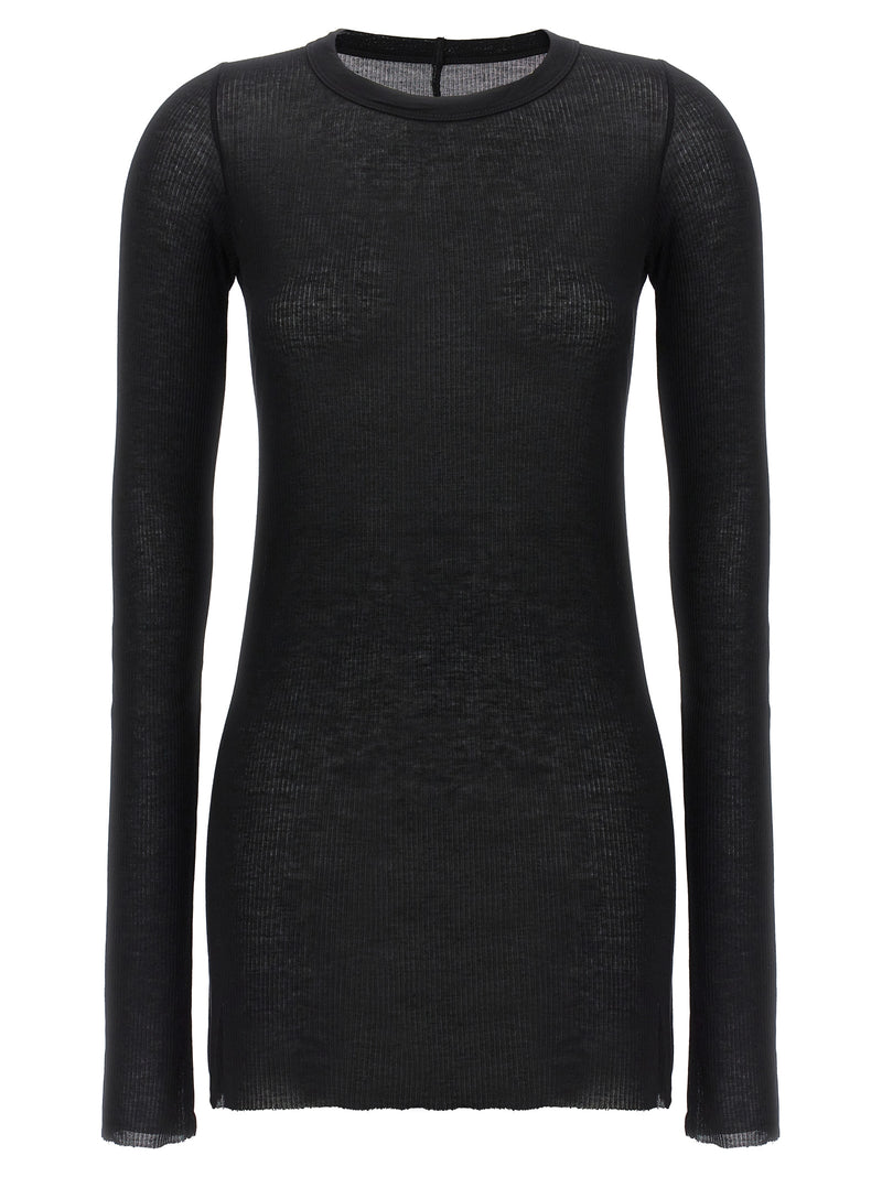 T-shirt Rick Owens noir en viscose à manches longues