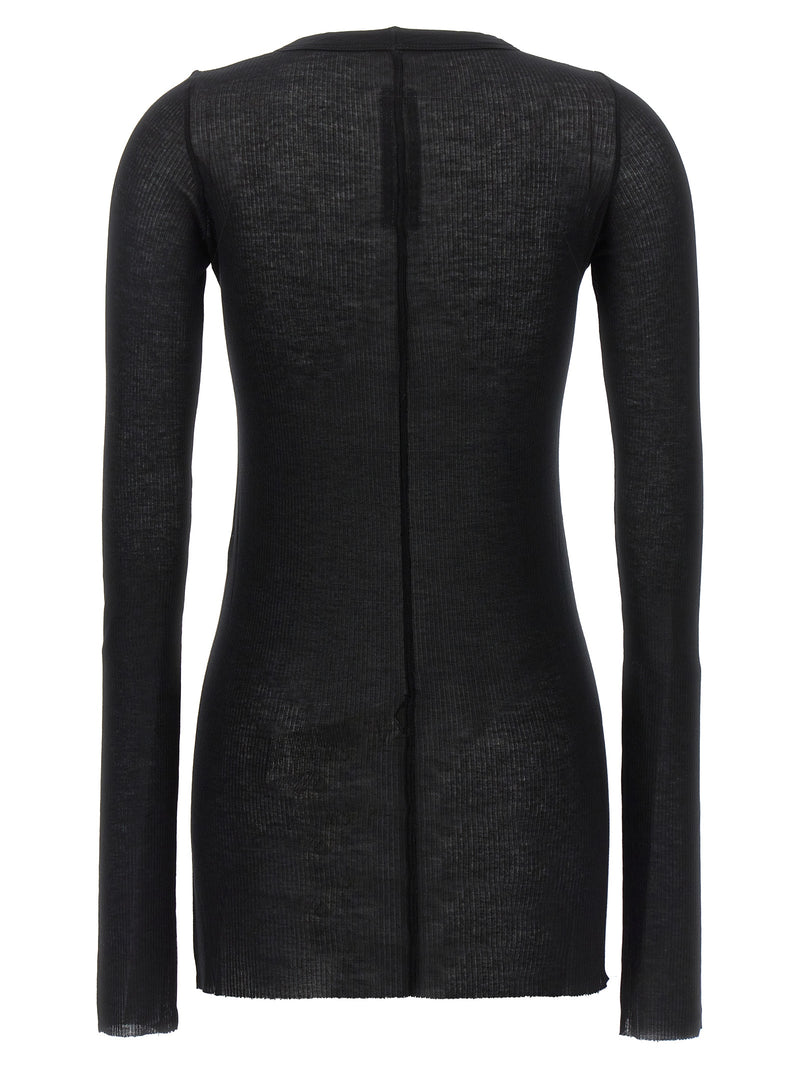 T-shirt Rick Owens noir en viscose à manches longues