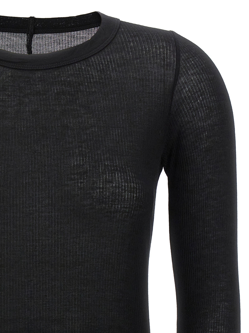 T-shirt Rick Owens noir en viscose à manches longues