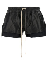 Short en cuir d'agneau noir Rick Owens