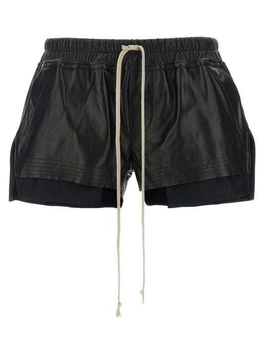 Short en cuir d'agneau noir Rick Owens